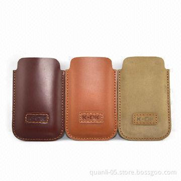 Genuine Leather Mobile Phone Case in Fashionable Design with Magnetic Button